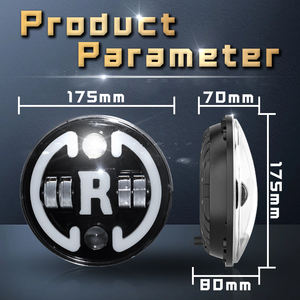 Faro LED de 7 Pulgadas, 12V, 65W, 6500 Lúmenes, Doble Color, Ojos de Ángel, Impermeable, Universal para Motocicleta Wrangler DOT - Product Image 4