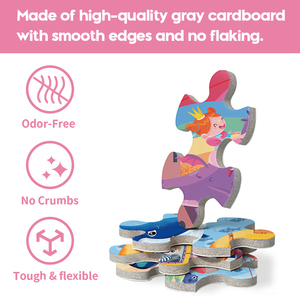 Puzzle en carton gris en forme de sirène, 70 pièces, 274x504mm, jouet éducatif pour enfants, apprentissage précoce avec affiche, Rompecabezas Infantil - Product Image 3
