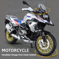 Modèle de moto en alliage moulé sous pression GS R1250 à l'échelle 1:9, effets sonores et lumineux, roue avant pivotante et roues mobiles, jouets en métal