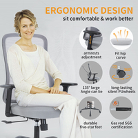 Kursi Kantor Eksekutif Ergonomis Premium yang Dapat Disesuaikan, dengan Sandaran Tangan yang Dapat Diatur, untuk Rumah, Kantor, Sekolah - Label Pribadi