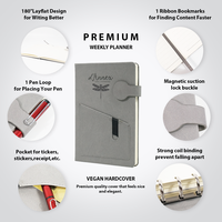 Couverture souple promotionnelle Fitness Self-care Business Budget Organizer Happy Leather Daily Agenda Planner Journal Notebook