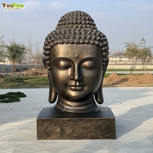 Statue de tête de <span class=keywords><strong>Bouddha</strong></span> en bronze moulé <span class=keywords><strong>pour</strong></span> l'extérieur, idéale <span class=keywords><strong>pour</strong></span> la méditation, les jardins, les temples, les retraite, les cours <span class=keywords><strong>zen</strong></span>, les places publiques, les parcs, les hôtels, les villas, les propriétés, l'art asiatique - Product Image 3