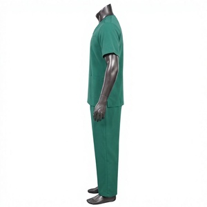 Conjunto de Uniforme Médico Unisex Verde Jade, Top con Cuello en V y Pantalones Cargo, Fabricante de Uniformes Sanitarios, Proveedor Mayorista, Ropa Personalizada OEM - Product Image 2