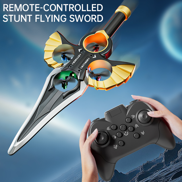 Best Value Novice Suitable Stunt Flying Sword Drone 4 Motors 2.4G Remote Watch Control 360° Rolls EPP Crash Resistant Build