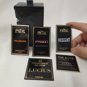 Etiquetas Metálicas Personalizadas en Relieve para Perfumes, Cuidado de la Piel y Botellas de Velas - Etiquetas de Embalaje Impermeables con Diseños Impresos de Logotipo Personalizado - Product Image 1