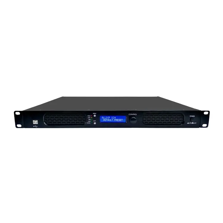 YLW-DSP4800 오디오 사운드 디지털 파워 앰프 DSP 300W 4 채널 1U 디스플레이 스크린 클래스 D 가라오케 파티 바