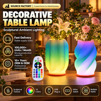 Lampe de bureau rechargeable de haute qualité avec impression 3D RGB 16 couleurs, lampe de table LED pour la maison, le bureau, la bibliothèque, la salle d'étude, décoration