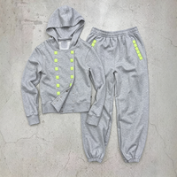 Ensemble de survêtement homme personnalisé, coupe ample, en coton 450 g/m², avec logo brodé, style streetwear hiver, comprenant un sweat à capuche croisé et un pantalon de jogging