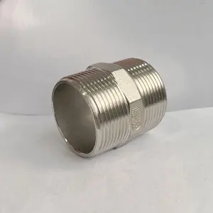 Stainless Steel Thread Pipe Fitting NPT BSP Hexagonal Nipple Fitting Pipe Hex Nipple