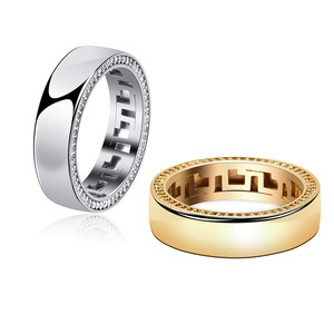 Koreanischer Yiwu Ins-Stil Glasring Nischen-Luxus Hochwertiger Zirkon Unisex Paarring - Product Image 5