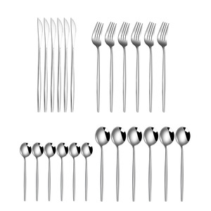 Stainless Steel Flatware Set 24 Piece Western Style Knife Fork Spoon Gift <b>Box</b> Dishwasher Safe Camping Utensil - Product Image 4