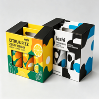 Boîte d'emballage en carton ondulé pour six bouteilles de boissons avec logo pour jus de fruits