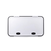 Porte de compartiment RV à ouverture supérieure JDA avec charnière supérieure, coins arrondis, ABS PP blanc, pour caravane, camping-car, remorque de voyage, coffre à bagages