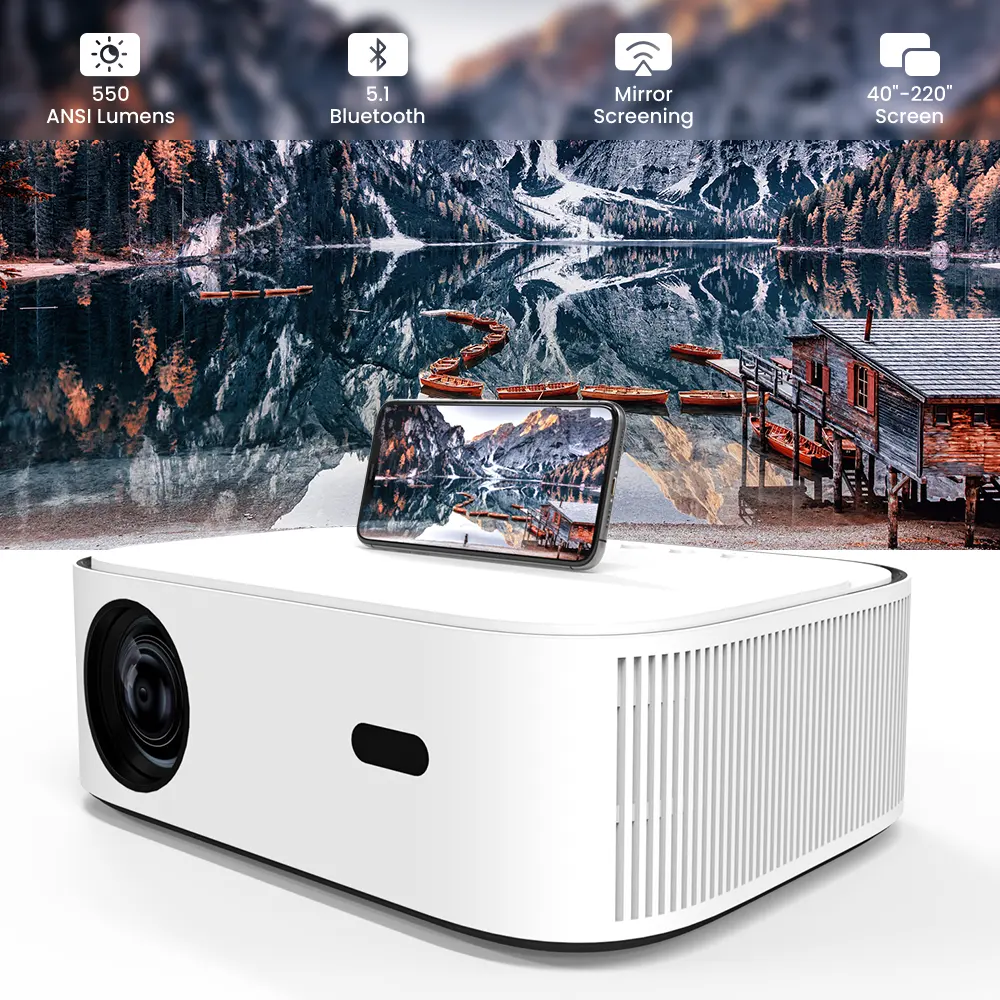 Multimedia 500Ansi 1080P Zoom 75%-100% Bluetooth Gebruikt Full Hd Laser Pocket Home Cinema Led Draagbare Slimme Videoprojector