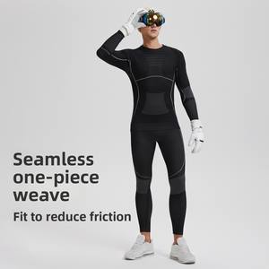 Combinaison de sport pour couple à col rond, coupe ajustée, nouvelle collection automne-hiver, chaude, sans couture, séchage rapide, ensemble de combinaison de <span class=keywords><strong>ski</strong></span> pour homme et femme - Product Image 2