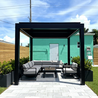 Pergola en aluminium de luxe sur mesure avec toit à lames motorisées, écologique, imperméable, pour jardin extérieur, gazebo bioclimatique, protection solaire
