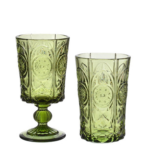 كؤوس نبيذ أحمر يدوية الصنع من ساميو بتصميم عتيق منقوش وسميك متعدد الألوان سعة 310 مل للاستخدام في الحفلات - Product Image 2