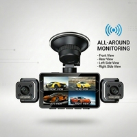 Mini caméra de tableau de bord WIFI 4 canaux 1080P 360° avec vision nocturne infrarouge, 4 objectifs, DVR de voiture, surveillance tout autour, capteur G, dashcam