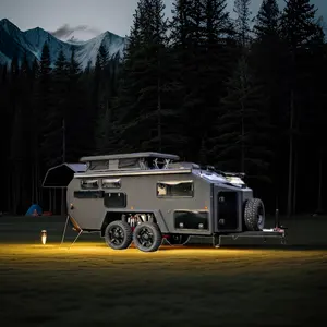 Petites remorques carrées de voyage Nouveau camping-car en acier de caravane tout-terrain standard australien avec surface enduite de poudre à vendre