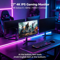 Nouvel écran 27 pouces 4K UHD IPS 60Hz DP à cadre fin, écran large, 99% SRGB pour le bureau, la maison et les entreprises