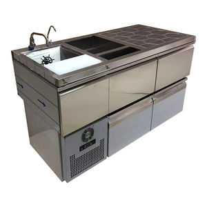 Estación de Bar Móvil, Estación de Coctelería Comercial de Acero Inoxidable, Mesa de Coctelería Impermeable, Mesa de Té - Product Image 1