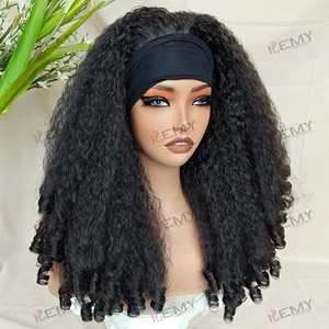 KEMY HAIR Wholesale Afro Kinky Curly <strong>Wigs</strong> High Quality <strong>Cheap</strong> Bouncy Spring Synthetic Machine Made Headband <strong>Wigs</strong> for Black Women - Product Image 2