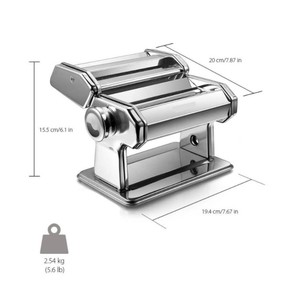 Machine à pâtes manuelle en acier inoxydable avec 5 modèles d'accessoires pour la préparation de pâtes - Product Image 1