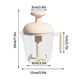 1 pièce Zenidoo H-521 Fouet à œufs manuel semi-automatique en plastique écologique à pression, mousseur à lait, ustensile pour œufs - Product Image 5