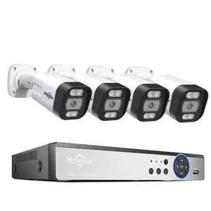 풀 HD 8MP 나이트 비전 얼굴 감지 카메라 세트 NVR 카메라 홈 Poe Nvr 키트 Cctv 카메라 야외