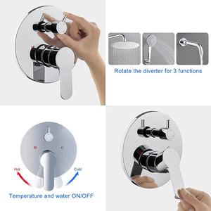 Juego de grifo de <span class=keywords><strong>ducha</strong></span> de lluvia montado en la pared de lujo con <span class=keywords><strong>ducha</strong></span> de mano, acabado cromado, cabezal de <span class=keywords><strong>ducha</strong></span> ajustable de 10 pulgadas y Caño de bañera - Product Image 4