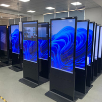 Pantalla LCD Digital de Señalización Publicitaria para Interiores de 55/75 Pulgadas con Soporte de Piso de Pantalla Completa para Uso Comercial
