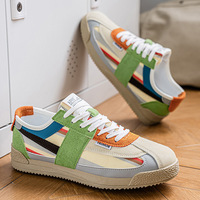 Sepatu Pria Fashion Warna Blok Kasual Sneakers Bernapas Ringan Nyaman Sol Empuk Cocok untuk Semua Gaya Sepatu Olahraga Remaja