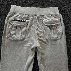 ผู้ผลิตStreetwearที่กําหนดเองพิมพ์โลโก้ขนาดใหญ่ถุงซ้อนซิปกางเกงฝรั่งเศสเทอร์รี่ว่างเปล่าผู้ชายFlare Sweatpants - Product Image 4