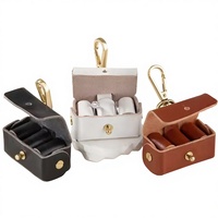 Sac à bijoux en cuir PU tendance, mini porte-bague, boîte de rangement, coussin anti-perte, porte-bague pour collier de chien