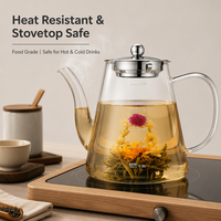 Pichet à eau en verre borosilicate transparent écologique pour la maison, vente en gros d'usine