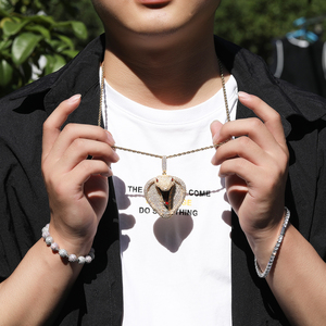 Collar con Colgante de Serpiente con Cabeza de Cobra Chapado en Oro con Circonitas, Joyería para Hombre y Mujer - Product Image 3