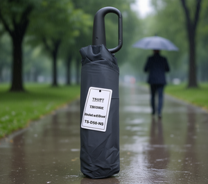 Ombrello Pieghevole TSUPT a 8 Stecche in Nylon, Apertura Manuale, Protezione da Sole e Pioggia, Design Minimalista, Rivestimento Nero - Product Image 2