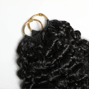 Extensions de <span class=keywords><strong>cheveux</strong></span> <span class=keywords><strong>bouclés</strong></span> au crochet 15A, <span class=keywords><strong>bouclés</strong></span> à la burmaise, noir naturel, faits à la <span class=keywords><strong>machine</strong></span>, doux, en lots - Product Image 2