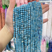 Perles de pierre naturelle Tactful Brand 4-12 mm, Larimar rond, pierres précieuses en vrac, couleur bleu peinture, pour la fabrication de bijoux