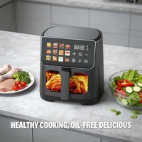 Friteuse à air intelligente personnalisée par le fabricant, grande capacité 6,5 L, sans huile, faible teneur en matières grasses, pour usage domestique
