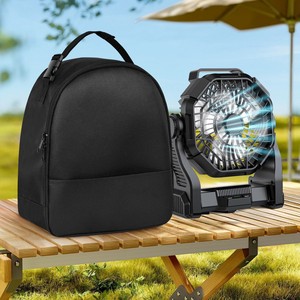 Portable <b>Mini</b> Electric Fan Storage Bag Black Rechargeable LED Camping Dust Cover Outdoor Hiking Travel <b>Backpack</b> Case - Product Image 1