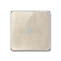 Interrupteur tactile intelligent Tuya WiFi 3 voies, couleur or, norme britannique et européenne, interrupteur intelligent pour éclairage, commande à distance par application