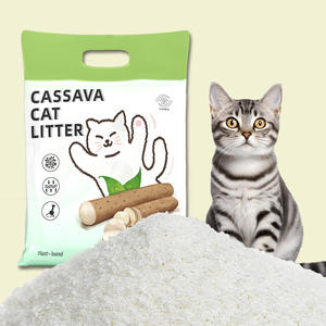YOZA 100% Natuurlijke Cassave Kattenbakvulling - Stofvrij, snelklonterend, milieuvriendelijk, wit, 2,5 kg voor thuisgebruik - Product Image 1