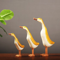 Ensemble de trois figurines d'animaux en bois de style nordique, artisanat décoratif en provenance de Chine pour la décoration de la maison, ornement de bureau, cadeau créatif