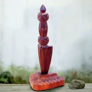 African red sandalwood Vajra peg solid wood treasure pestle Vajra pestle with base height 19cm