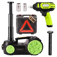 Gato hidráulico de coche eléctrico portátil, Kit de gato de coche mejorado, Gato de piso de reparación de camión sedán SUV para cambio de neumáticos con luz LED