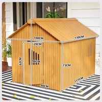 Maison pour chien/chat en bois massif moderne de grande taille pour l'extérieur, design rectangulaire fermé, chaude, imperméable, toutes saisons, forte circulation d'air