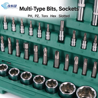 Boîte à outils de mécanicien de garage 94 pièces, jeu de douilles CRV 1/4 3/8 1/2 pouce, poignée à cliquet réversible, kit d'outils à main pour réparation automobile