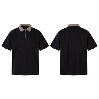 T-shirt d'été personnalisable pour hommes pour POLO et revers Nouveau patchwork à carreaux rétro américain Design simple