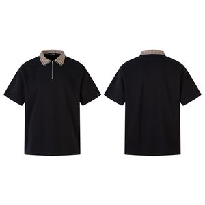 Anpassbares Herren-Sommer-POLO- und Revers-T-Shirt im neuen amerikanischen Retro-Karo-<span class=keywords><strong>Patchwork</strong></span>-Design - Product Image 5